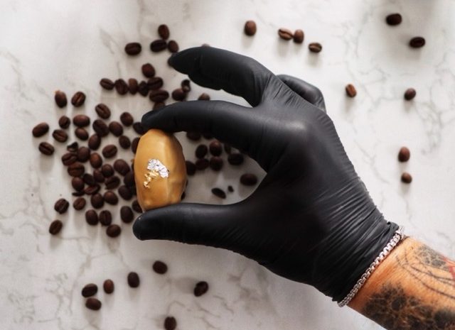 Hand filled Medjool date with coffee cream